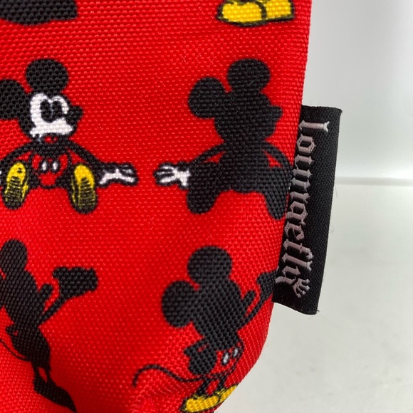 Loungefly Disney Red and Black Mickey Mouse Patterned Crossbody - Picture 2 of 12